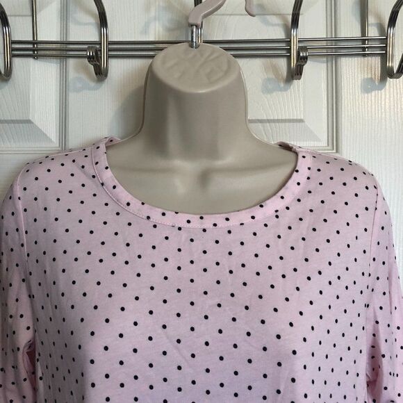Liz Claiborne Pajama Top (Only) Pink w/Black Polka dots NWT Size XS - Picture 2 of 4